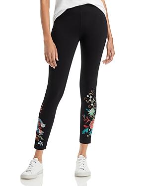 Johnny Was Arial Embroidered Cropped Leggings