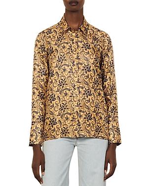 Sandro Lumiere Paisley Print Silk Shirt