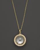 Ippolita 18k Gold Mini Lollipop Pendant Necklace In Clear Quartz With Diamonds