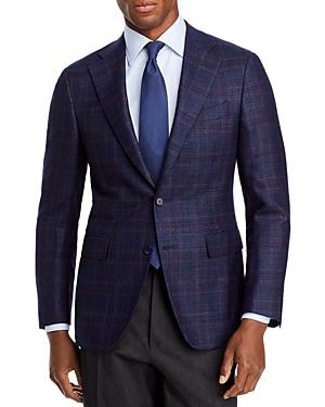 Canali Capri Overplaid Wool Blend Slim Fit Sport Coat