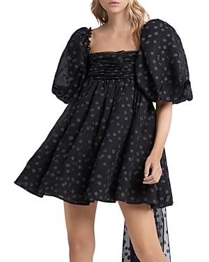 Aje La Piscine Puff Sleeve Bow Back Mini Dress