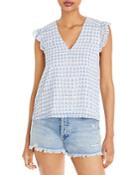 Aqua X Studio 189 Flutter Sleeve Geometric Print Top - 100% Exclusive