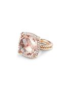 David Yurman Chatelaine Pave Bezel Ring With Morganite In 18k Rose Gold