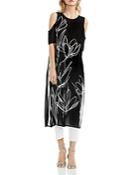 Vince Camuto Abstract Print Cold-shoulder Tunic