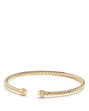 David Yurman Cable Spira Bracelet In 18k Gold With Diamonds