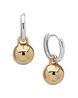 Ralph Lauren Two Tone Dangle Hoop Earrings