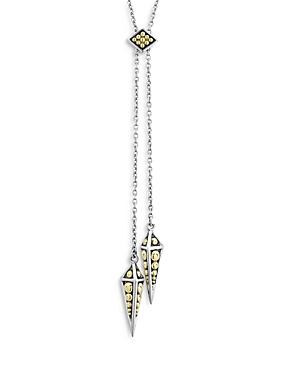 Lagos Ksl 18k Yellow Gold And Sterling Silver Pyramid Spike Lariat Necklace, 28