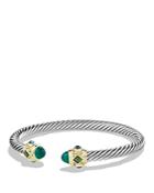 David Yurman Renaissance Bracelet With Green Onyx, Chrome Diopside, Hampton Blue Topaz And 14k Gold