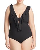 Becca By Rebecca Virtue Plus Color Code Ruffle One Piece Swimsuit