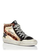 Golden Goose Women's Slide Penstar Real Calf Hair High Top Sneakers