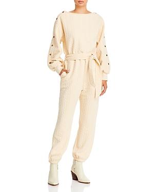 Aqua Holly Cable Knit Jumpsuit - 100% Exclusive