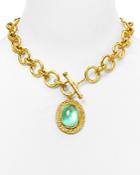 Julie Vos Penelope Chain Drop Necklace With Blue Quartz, 17