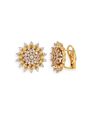 Hueb 18k Yellow Gold Tribal Diamond Sunburst Stud Earring