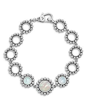 Lagos Sterling Silver Caviar Beaded Bracelet With Mother-of-pearl
