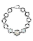 Lagos Sterling Silver Caviar Beaded Bracelet With Mother-of-pearl