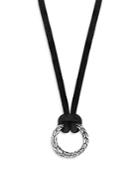 John Hardy Men's Sterling Silver Classic Chain Amulet Connector Leather Cord Pendant Necklace, 20
