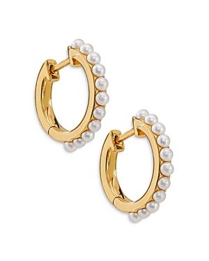 Nadri Synthetic Pearl Huggie Hoop Earrings