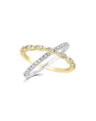Bloomingdale's Diamond Crossover Ring In 14k White & Yellow Gold, 0.60 Ct. T.w. - 100% Exclusive