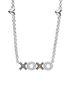 Lagos 18k Gold & Sterling Silver Beloved Xoxo Diamond Necklace, 16