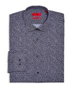Hugo Cotton Micro Floral Print Slim Fit Dress Shirt