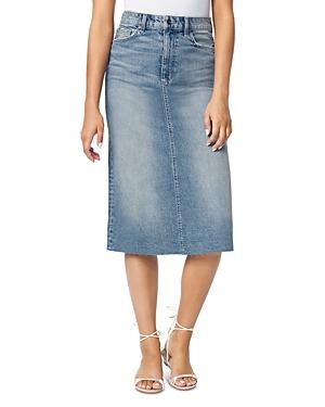 Joe's Jeans The A-line Raw Hem Denim Skirt In Alder