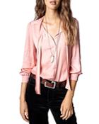 Zadig & Voltaire Taos Satin Tunic Blouse