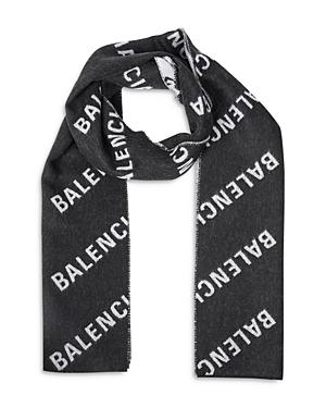Balenciaga Macro Logo Wool Scarf