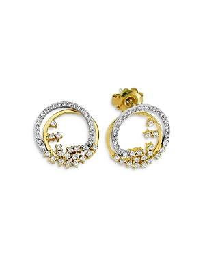Own Your Story 14k Yellow Gold Cosmos Diamond Galaxy Earrings