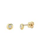 Moon & Meadow 14k Yellow Gold Diamond Bezel Stud Earrings - 100% Exclusive