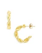 Argento Vivo Rope Twist Hoop Earrings In 14k Gold Plated Sterling Silver