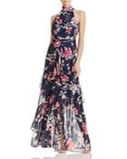 Eliza J Tiered Floral Gown