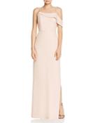 Laundry By Shelli Segal Asymmetric Crepe Gown
