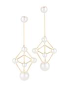 Mateo 14k Yellow Gold Cultured Freshwater Pearl Atomium Drop Earrings
