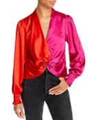 Aqua Color Blocked Twist Front Top - 100% Exclusive