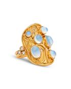 Temple St. Clair 18k Yellow Gold Isola Blue Moonstone & Diamond Ring