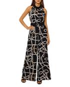 Gracia Rope Print Wide Leg Halter Jumpsuit (38% Off) Comparable Value $113