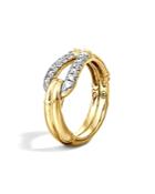 John Hardy Bamboo 18k Gold Diamond Hook Ring