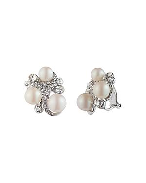 Carolee Simulated Pearl Cluster Clip-on Earrings