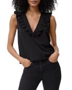 French Connection Ruffled V Neck Top