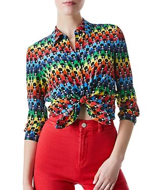 Alice And Olivia Willa Silk Printed Shirt