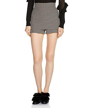 Maje Ilia Front-overlay Houndstooth Mini Shorts