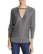Milly Metallic V-cutout Sweater