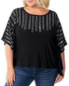 Belldini Plus Sequined Poncho-style Top