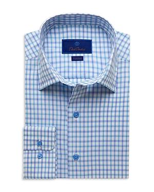 David Donahue Cotton Jaspe Check Trim Fit Dress Shirt