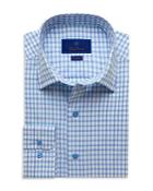 David Donahue Cotton Jaspe Check Trim Fit Dress Shirt