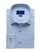 David Donahue Cotton Jaspe Check Trim Fit Dress Shirt