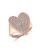 Bloomingdale's Pave Diamond Heart Ring In 14k Rose Gold, 1.0 Ct. T.w. - 100% Exclusive