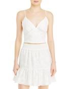 Aqua Floral Organza V Neck Crop Top - 100% Exclusive (79% Off) Comparable Value $141