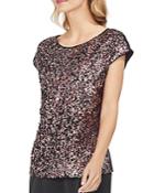 Vince Camuto Multicolored Sequin-front Top