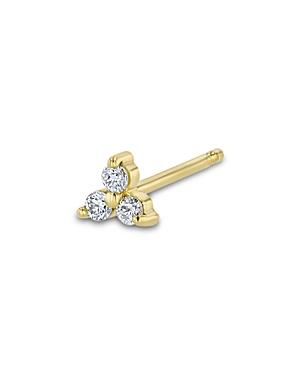 Zoe Chicco 14k Yellow Gold Diamond Tri Cluster Single Stud Earring